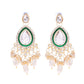 VOJ Gold-Polished White Kundan Stone Studded Choker With Earrings And Maang Tikka Set | Swadesiicart