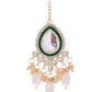 VOJ Gold-Polished White Kundan Stone Studded Choker With Earrings And Maang Tikka Set | Swadesiicart