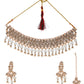 VOJ Gold And Sea Green Stone Studded Classic Choker Set | Swadesiicart