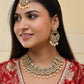 VOJ Gold-Polished Stone Studded Designer Choker With Earrings And Maang Tikka Set | Swadesiicart