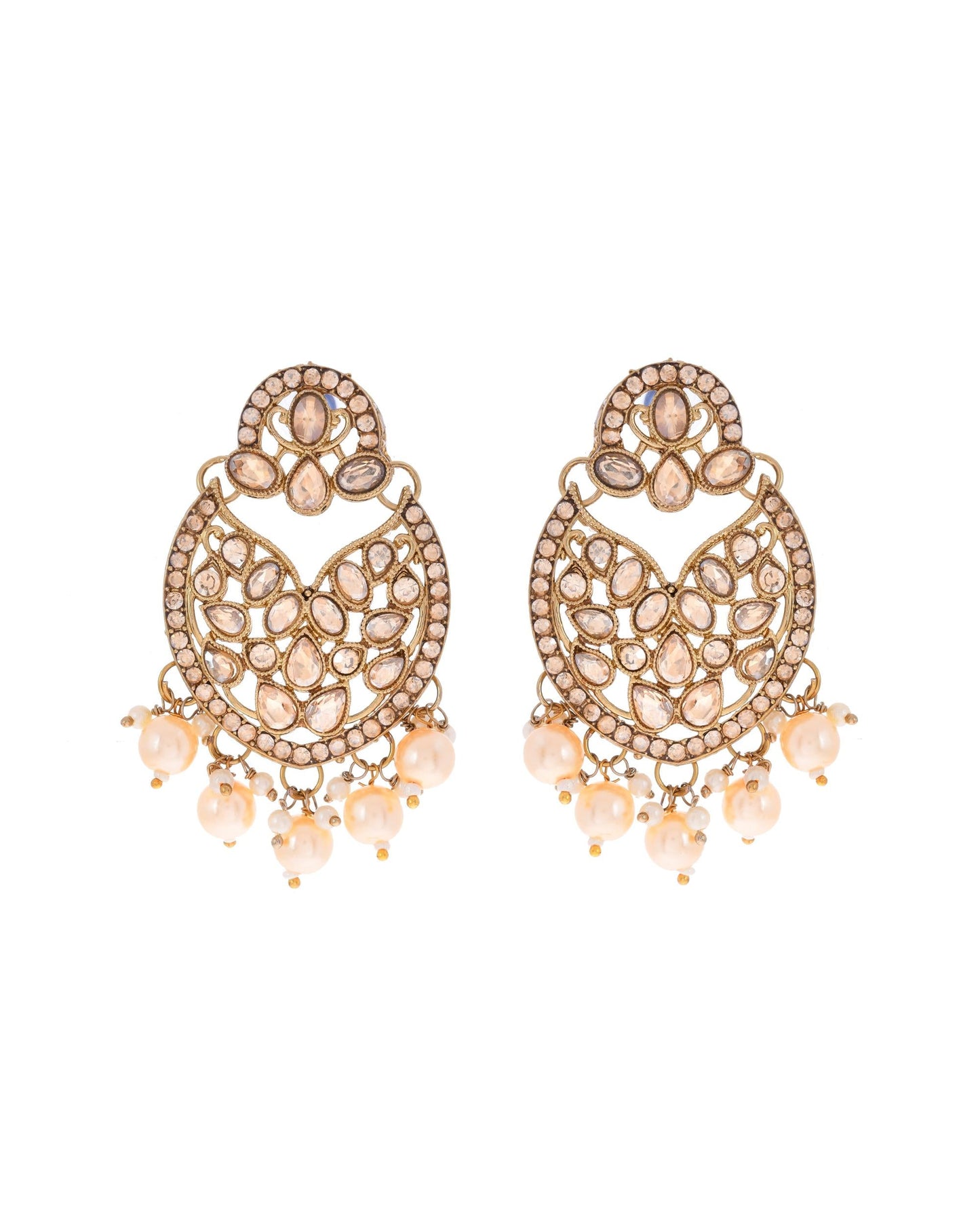 VOJ Gold-Polished Stone Studded Designer Choker With Earrings And Maang Tikka Set | Swadesiicart