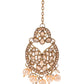 VOJ Gold-Polished Stone Studded Designer Choker With Earrings And Maang Tikka Set | Swadesiicart