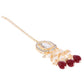 VOJ Kundan Stone And Maroon Beaded Studded Gold-Polished Jewellery Set - Swadesiicart
