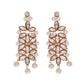 VOJ Pearl And Kundan Studded Long Necklace With Earrings And Maang Tikka Set - Swadesiicart