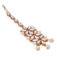 VOJ Pearl And Kundan Studded Long Necklace With Earrings And Maang Tikka Set - Swadesiicart