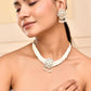 VOJ Kundan with Pearl Studded Choker Necklace With Earrings Set - Swadesiicart
