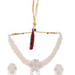 VOJ Kundan with Pearl Studded Choker Necklace With Earrings Set - Swadesiicart