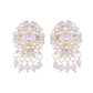 VOJ Kundan with Pearl Studded Choker Necklace With Earrings Set - Swadesiicart
