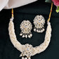 VOJ Kundan with Pearl Studded Choker Necklace With Earrings Set - Swadesiicart