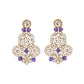 VOJ Purple Beaded With Stone Studded Long Jewellery Set - Swadesiicart