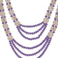 VOJ Purple Beaded With Stone Studded Long Jewellery Set - Swadesiicart