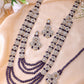 VOJ Purple Beaded With Stone Studded Long Jewellery Set - Swadesiicart