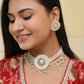 VOJ Gold-Polished Kundan Studded Choker Jewellery Set - Swadesiicart