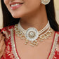 VOJ Gold-Polished Kundan Studded Choker Jewellery Set - Swadesiicart