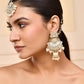 VOJ Gold-Polished Kundan Studded Earrings with Maang Tikka - Swadesiicart