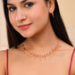 VOJ Ad Stone Studded Designer Gold-Polished Jewellery Set - Swadesiicart