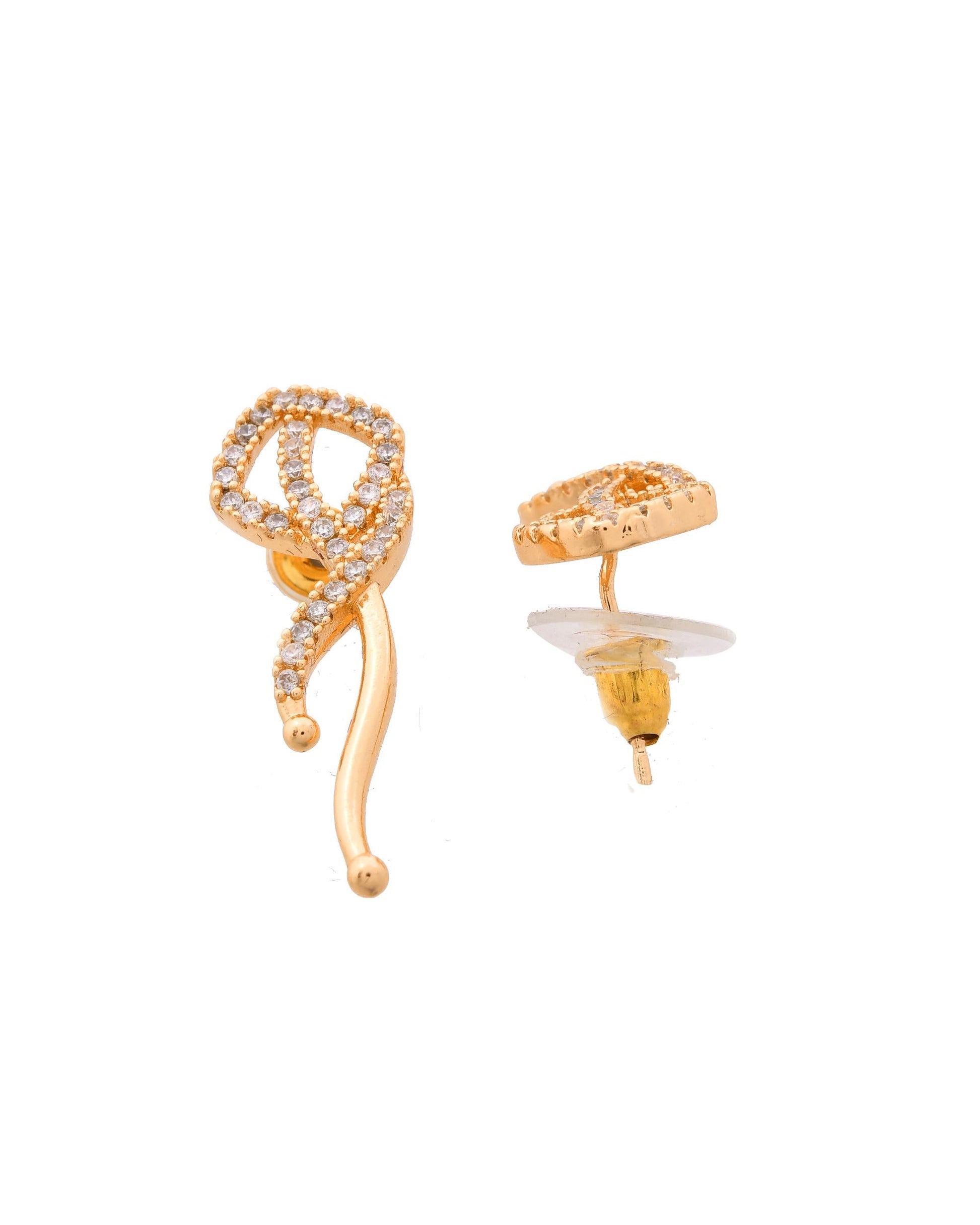 VOJ Ad Stone Studded Designer Gold-Polished Jewellery Set - Swadesiicart