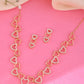 VOJ Ad Stone Studded Heart Shaped Designer Gold-Polished Jewellery Set - Swadesiicart