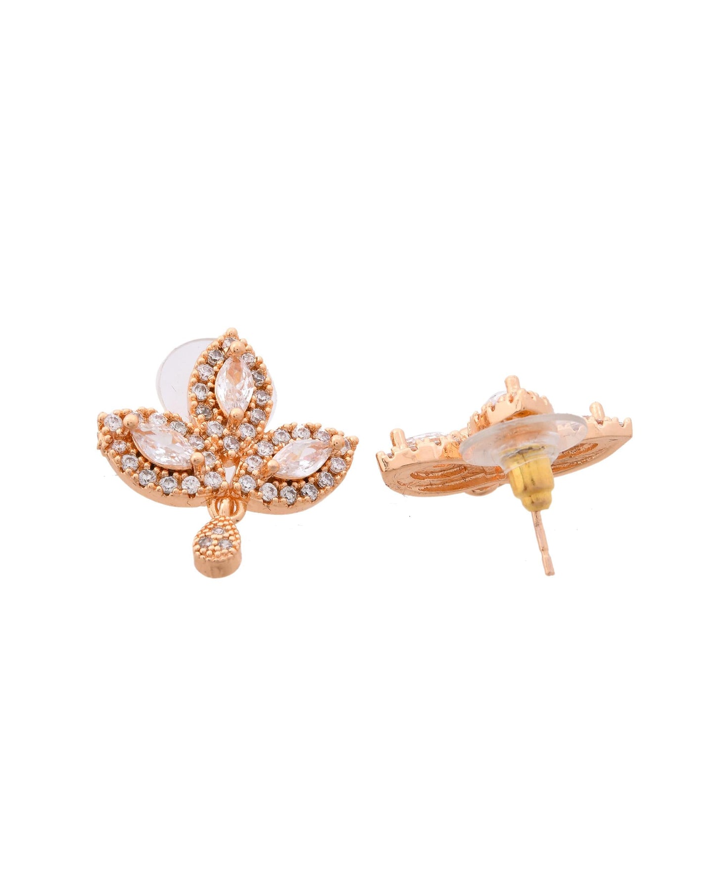 VOJ Gold-Polished Designer Ad Studded Jewellery Set - Swadesiicart