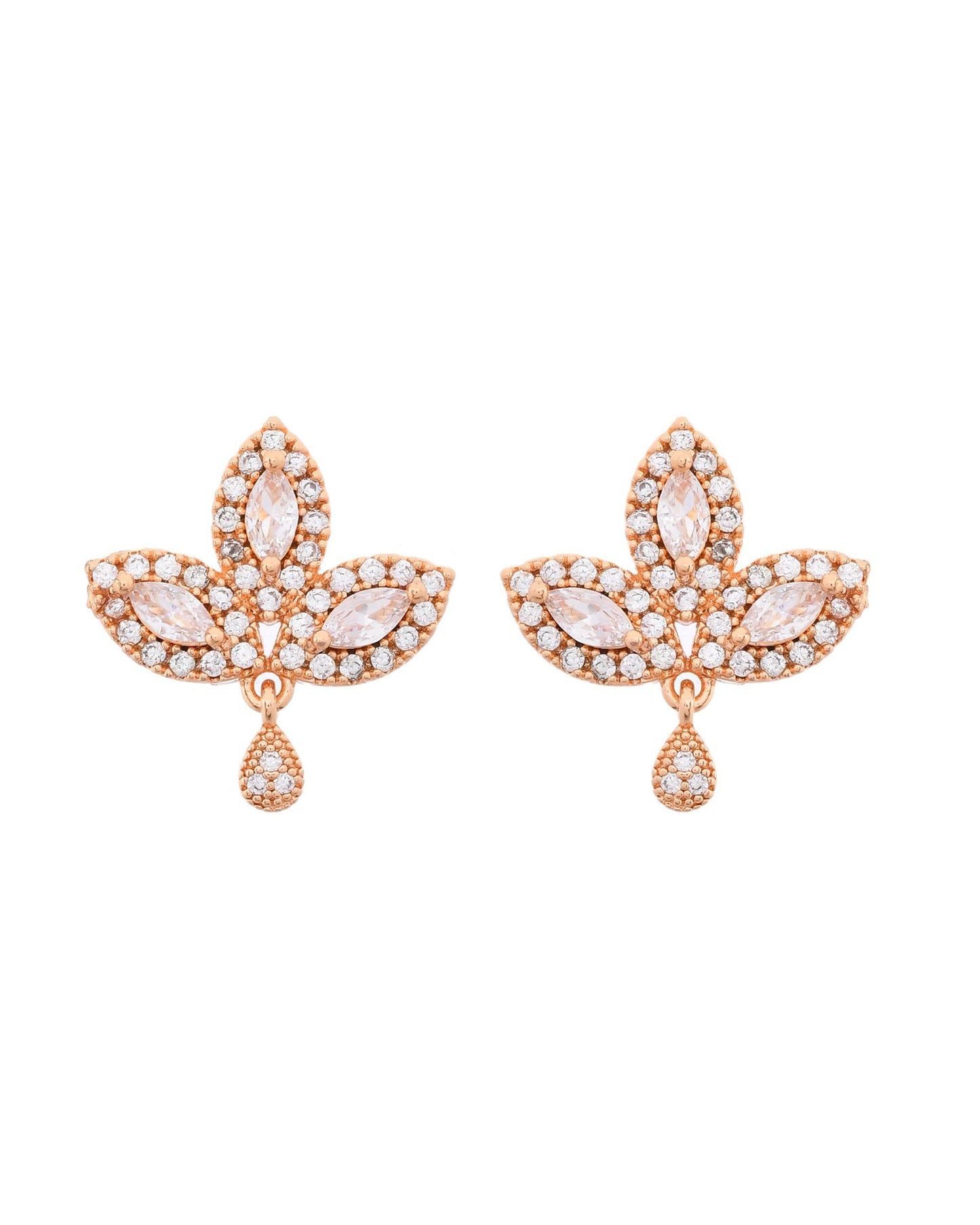 VOJ Gold-Polished Designer Ad Studded Jewellery Set - Swadesiicart