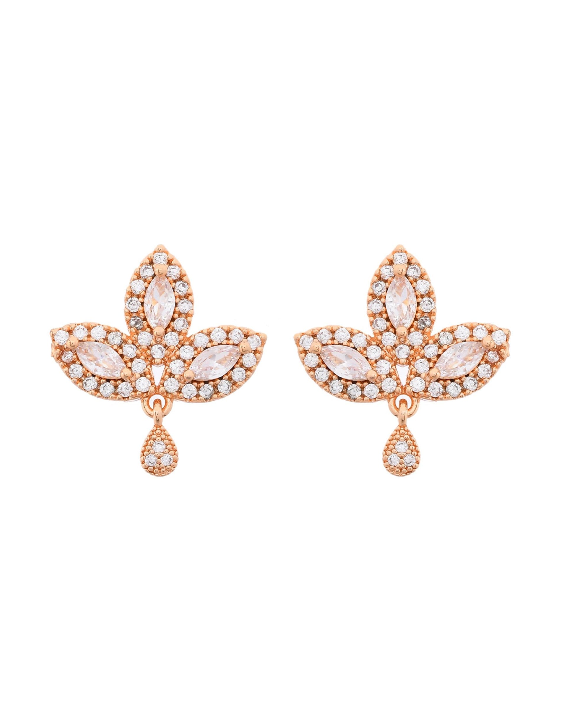 VOJ Gold-Polished Designer Ad Studded Jewellery Set - Swadesiicart