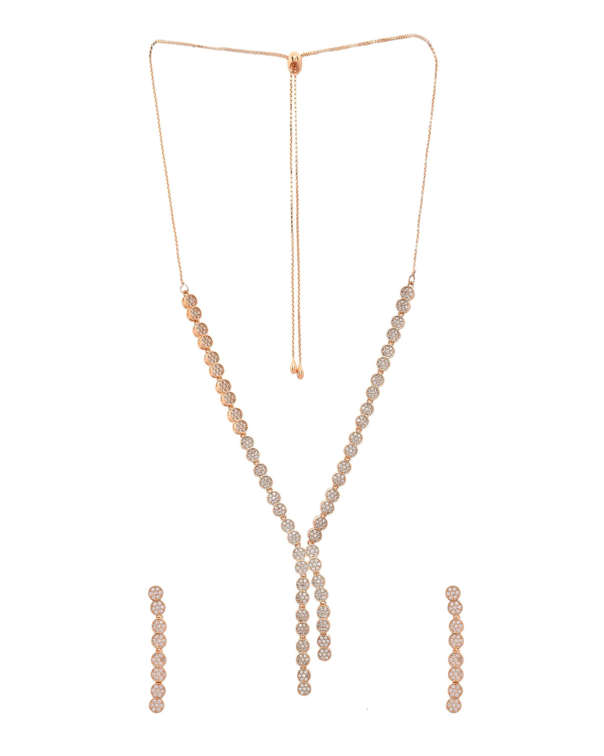 VOJ Gold-Polished Ad Stone Studded Circular Jewellery Set - Swadesiicart