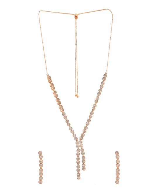 VOJ Gold-Polished Ad Stone Studded Circular Jewellery Set - Swadesiicart
