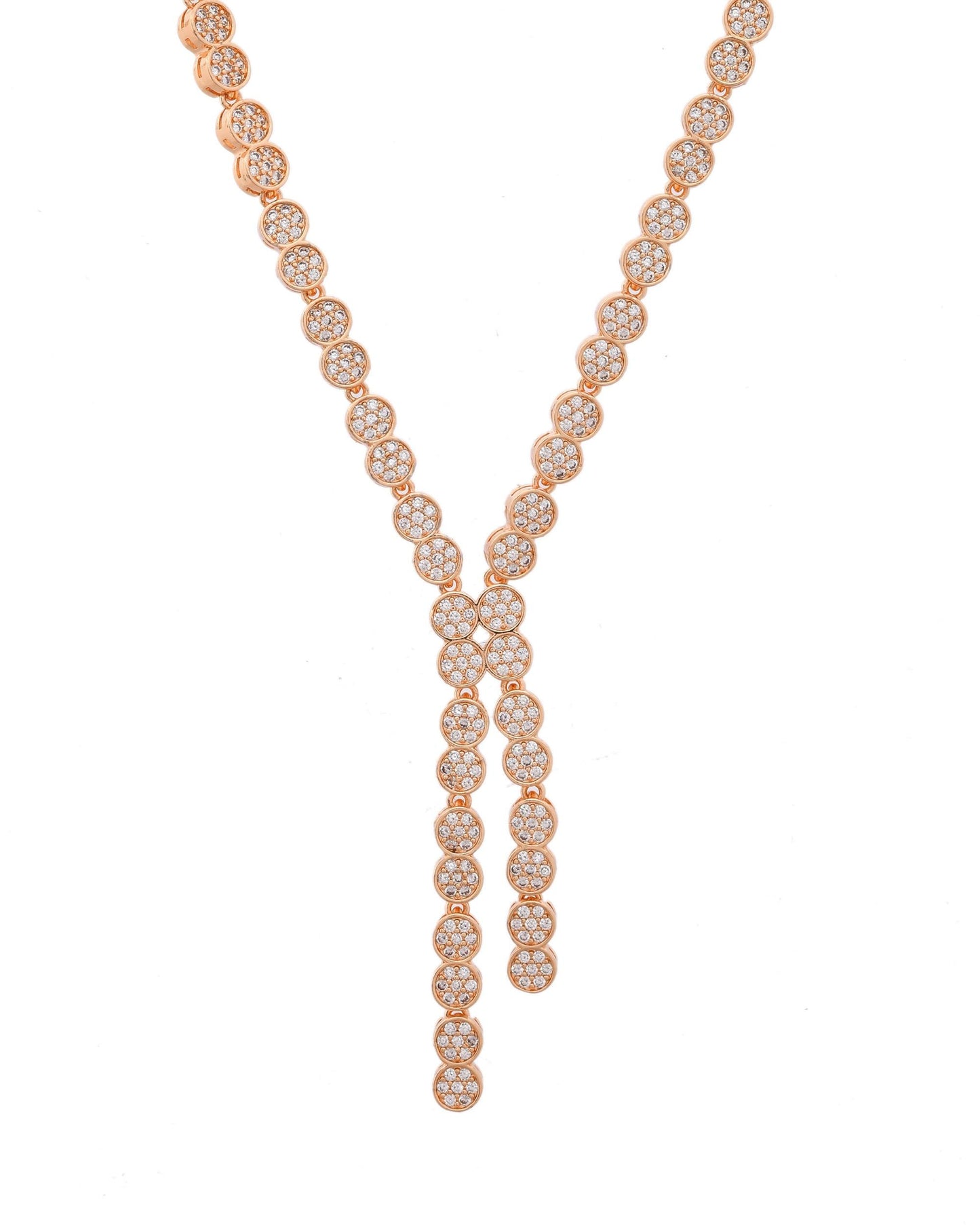 VOJ Gold-Polished Ad Stone Studded Circular Jewellery Set - Swadesiicart