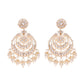 VOJ Gold-Polished Kundan And Pearl Studded Circular Earrings - Swadesiicart