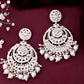 VOJ Gold-Polished Kundan And Pearl Studded Circular Earrings - Swadesiicart