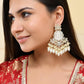 VOJ Gold-Polished Kundan Studded Pearl Drop Earrings - Swadesiicart