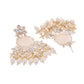 VOJ Gold-Polished Kundan Studded Pearl Drop Earrings - Swadesiicart