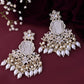 VOJ Gold-Polished Kundan Studded Pearl Drop Earrings - Swadesiicart