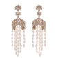 VOJ Kundan Studded White Pearl Long Drop Earrings - Swadesiicart
