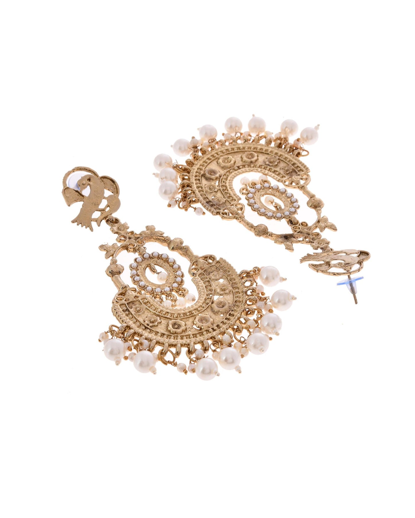 VOJ Copper Plated Designer Long Drop Earrings - Swadesiicart