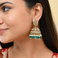 VOJ Gold-Polished Stone Studded Dome Shaped Jhumkas - Swadesiicart
