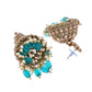 VOJ Gold-Polished Stone Studded Dome Shaped Jhumkas - Swadesiicart