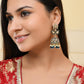 VOJ Blue Stone Studded Gold-Polished Jhumkas - Swadesiicart