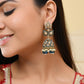 VOJ Blue Stone Studded Gold-Polished Jhumkas - Swadesiicart