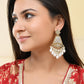 VOJ Gold-Polished Kundan Studded Contemporary Earrings - Swadesiicart