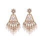 VOJ Gold-Polished Kundan Studded Contemporary Earrings - Swadesiicart