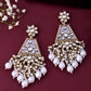 VOJ Gold-Polished Kundan Studded Contemporary Earrings - Swadesiicart