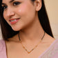VOJ Gold-Polished Ad Studded Heart Shaped Mangalsutra - Swadesiicart