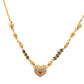 VOJ Gold-Polished Ad Studded Heart Shaped Mangalsutra - Swadesiicart