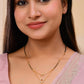 VOJ Gold-Polished Ad Studded Oval Shaped Mangalsutra - Swadesiicart