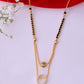 VOJ Gold-Polished Ad Studded Oval Shaped Mangalsutra - Swadesiicart