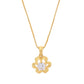 VOJ Gold-Polished Flower Shaped Ad Studded Pendant With Chain - Swadesiicart