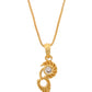 VOJ Gold-Polished Designer Ad Studded Pendant With Chain - Swadesiicart