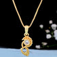 VOJ Gold-Polished Designer Ad Studded Pendant With Chain - Swadesiicart