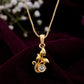 VOJ Gold-Polished Plant Shaped Ad Studded Pendant With Chain - Swadesiicart